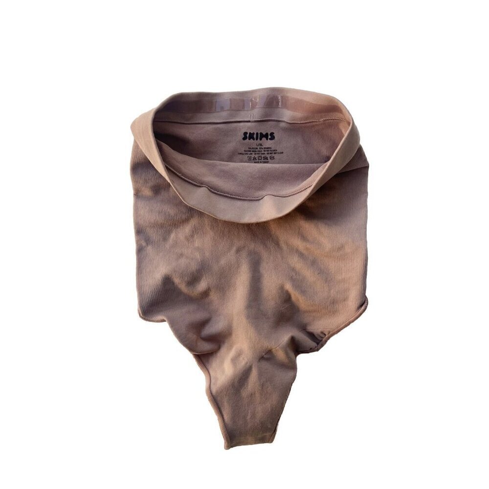 SKIMS Kim K. Seamless Sculpt High-Waisted Thong Brown Size L/XL SH-HWT-0119 NWOT